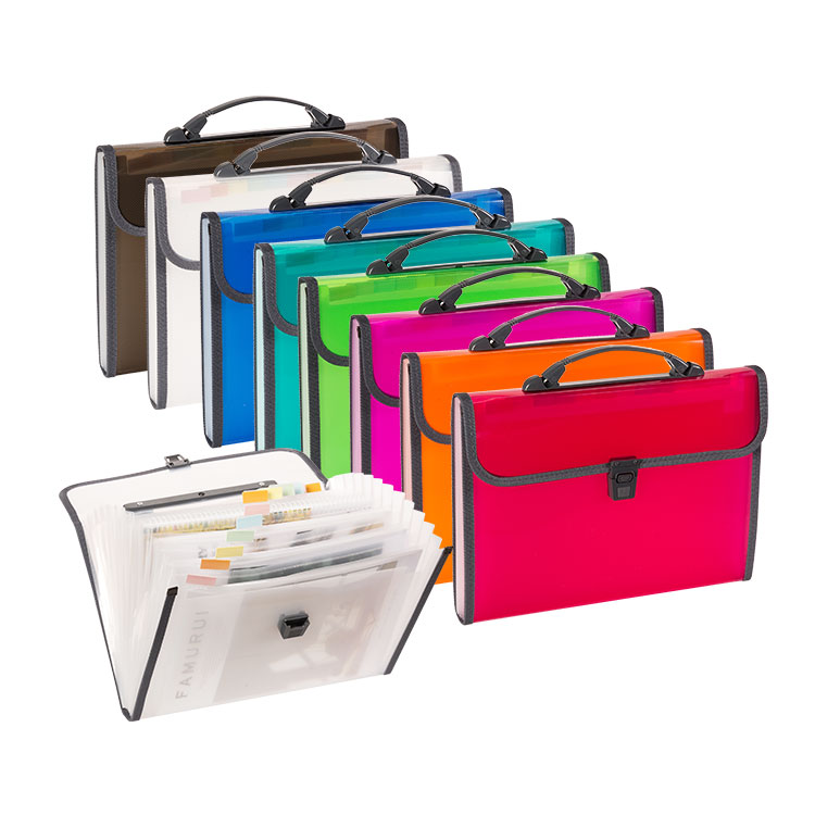 Expanding File with Handle, 13 Pockets, Translucent, PP A4/Letter Size ...